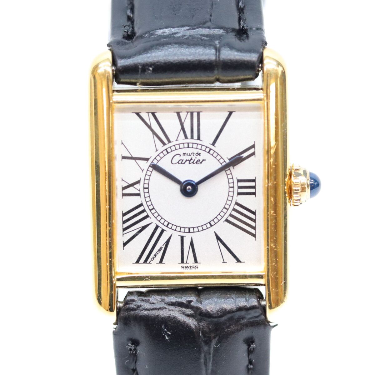 Cartier Must Tank SM Vermeil Opaline Silver Dial Watch