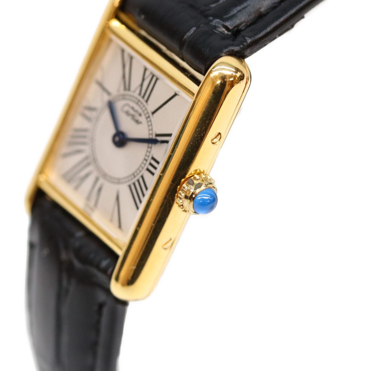 Cartier Must Tank SM Vermeil Opaline Silver Dial Watch — view 3