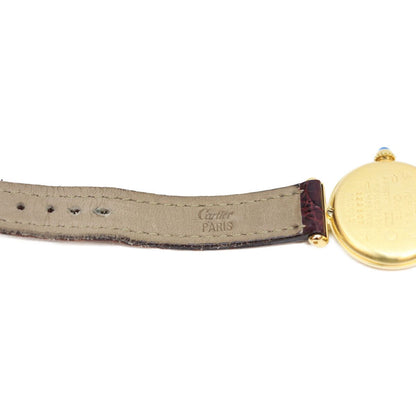Cartier 925 Must Colisee Vermeil SM Ivory Roman Dial Watch — view 6