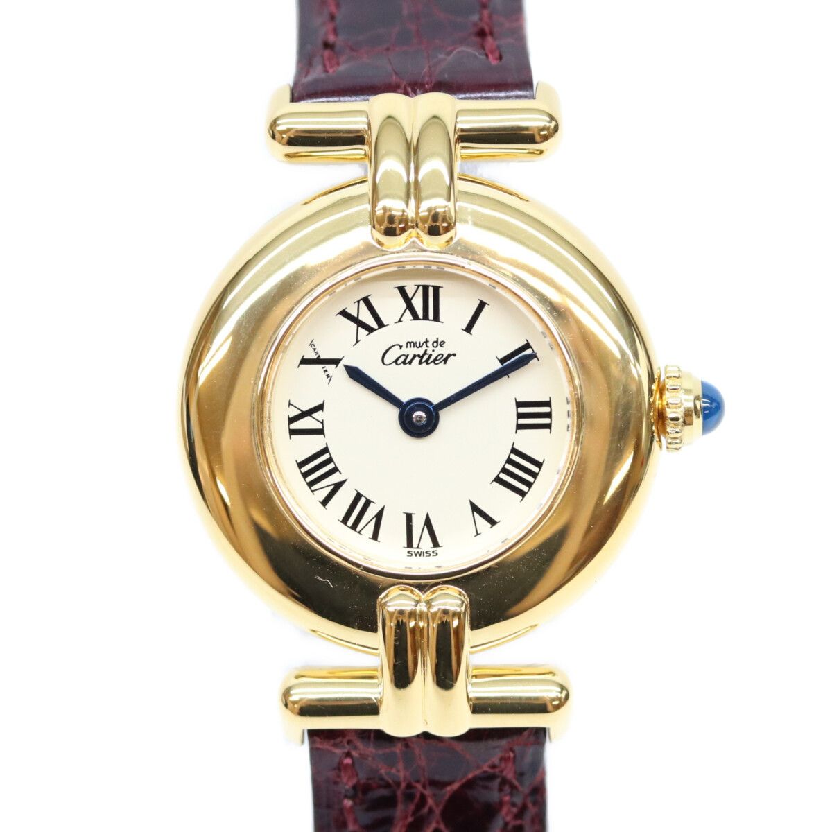 Cartier 925 Must Colisee Vermeil SM Ivory Roman Dial Watch