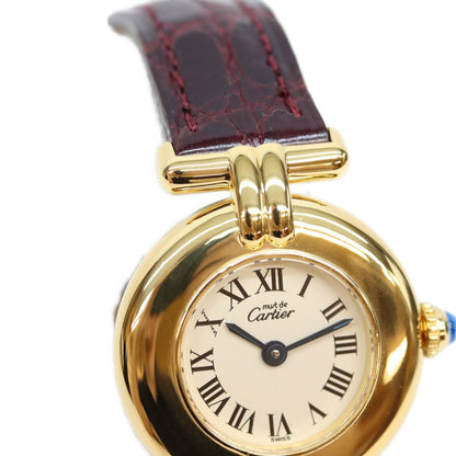 Cartier 925 Must Colisee Vermeil SM Ivory Roman Dial Watch — view 4