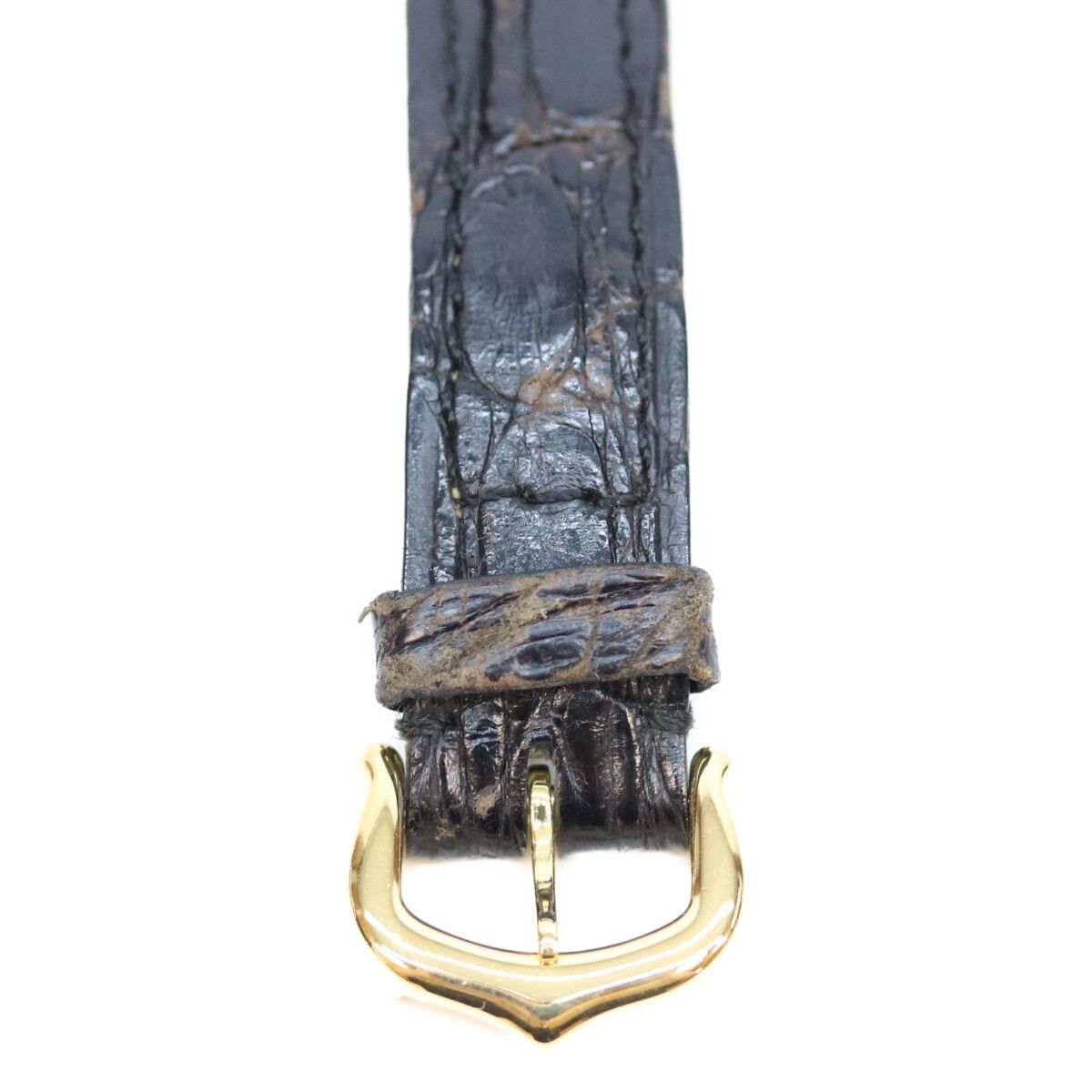 Cartier Must Colisee Vermeil SM Black Roman Dial Leather Watch — view 6
