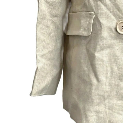 Max Mara S 'S Linen Double Breasted Tailored Jacket Half-Lined Solid 38 — view 6