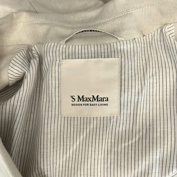 Max Mara S 'S Linen Double Breasted Tailored Jacket Half-Lined Solid 38 — view 7
