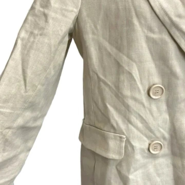 Max Mara S 'S Linen Double Breasted Tailored Jacket Half-Lined Solid 38 — view 5