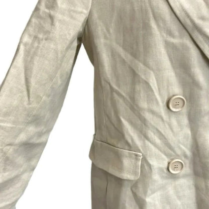 Max Mara S 'S Linen Double Breasted Tailored Jacket Half-Lined Solid 38 — view 5