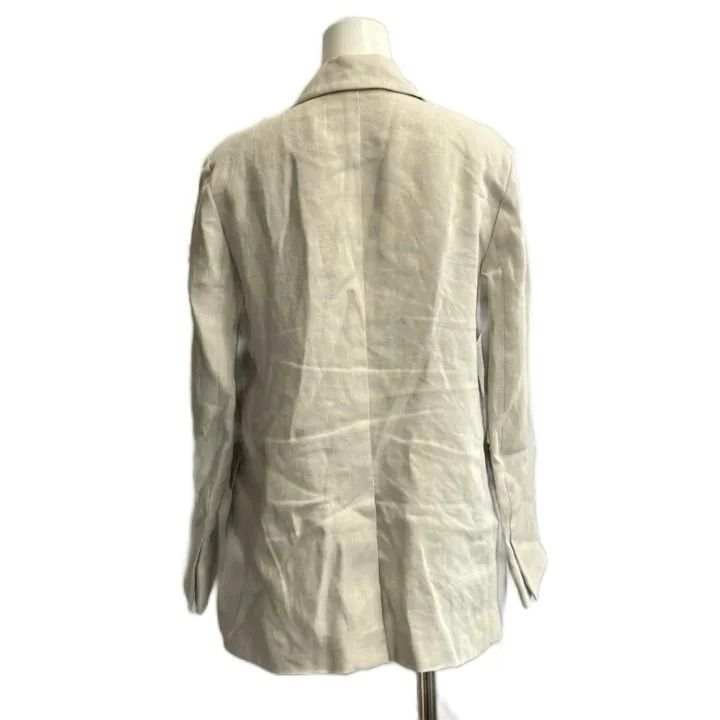 Max Mara S 'S Linen Double Breasted Tailored Jacket Half-Lined Solid 38 — view 3