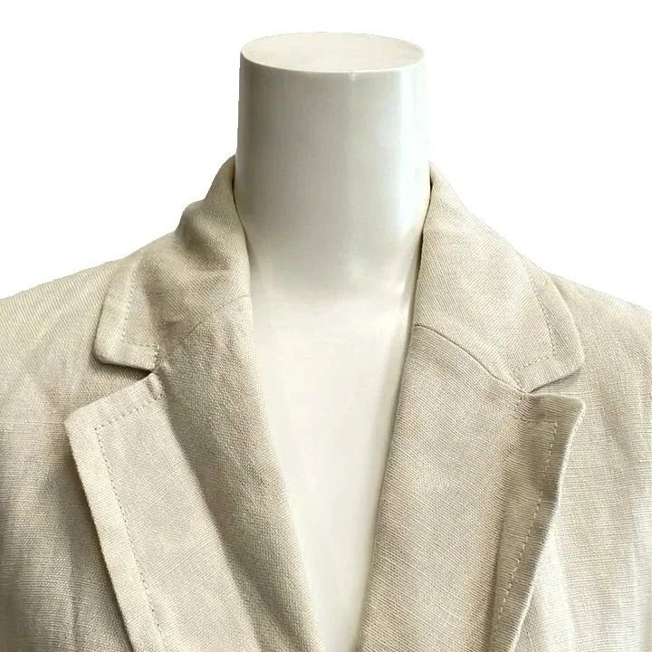 Max Mara S 'S Linen Double Breasted Tailored Jacket Half-Lined Solid 38 — view 4