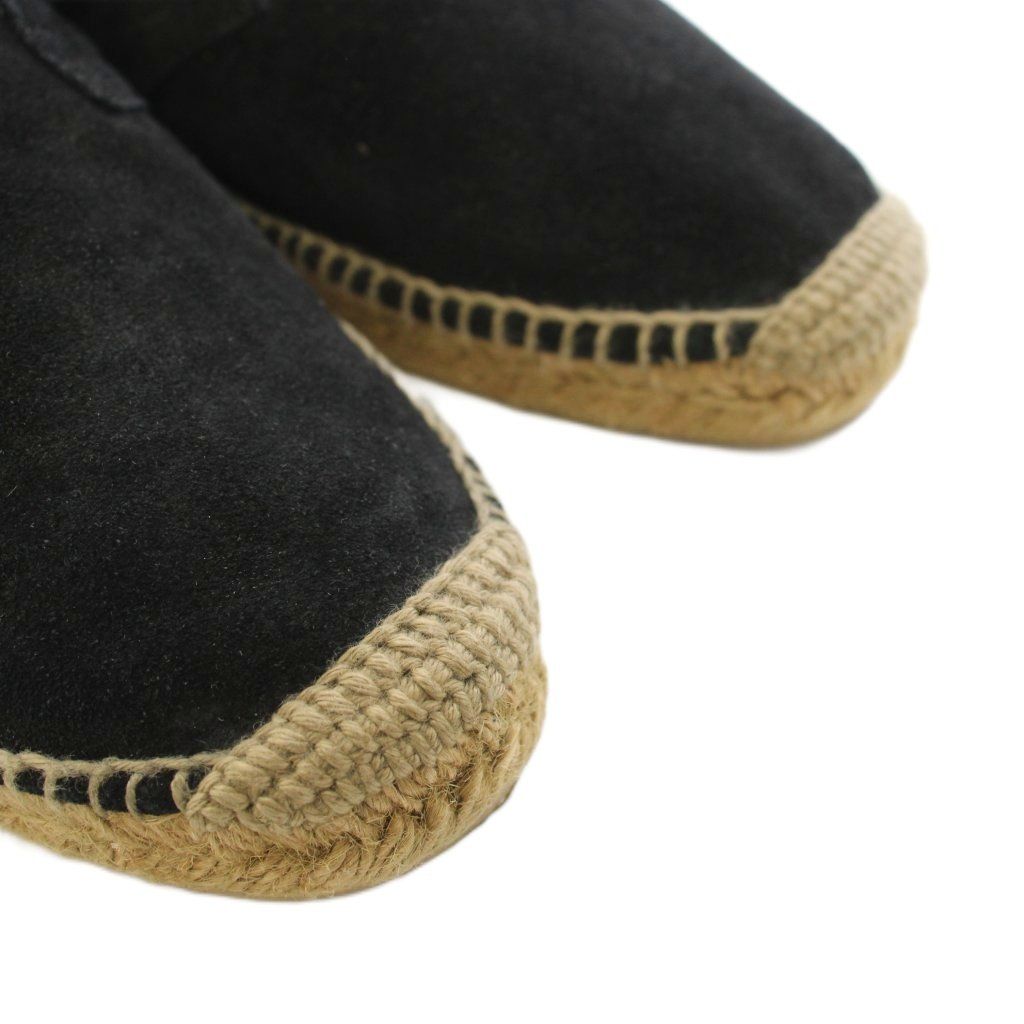 Saint Laurent Paris Short Boots Espadrille Lace-up Fringe Suede Black — view 3