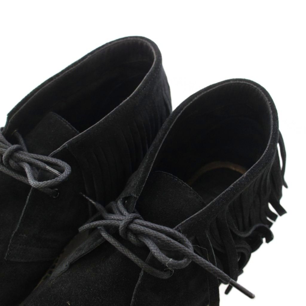 Saint Laurent Paris Short Boots Espadrille Lace-up Fringe Suede Black — view 5