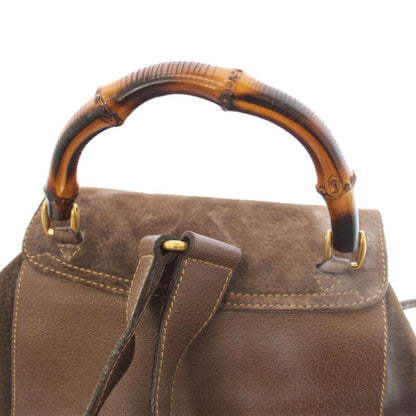 Gucci Suede Bamboo Backpack Brown 003 TK — view 5