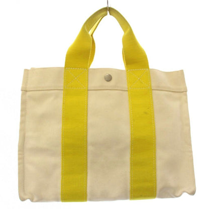 Hermes Bora PM Tote Bag Canvas White Ivory Yellow TK — view 2