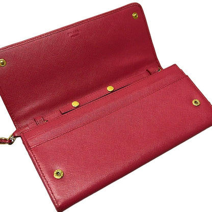 Prada Wallet Pink Gold Chain Leather Shoulder Bag — view 3