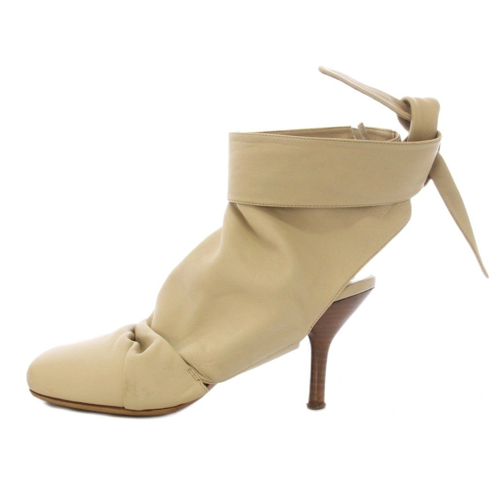 Celine Phoebe Philo Era Wrap Backless Ankle Boots Beige — view 2