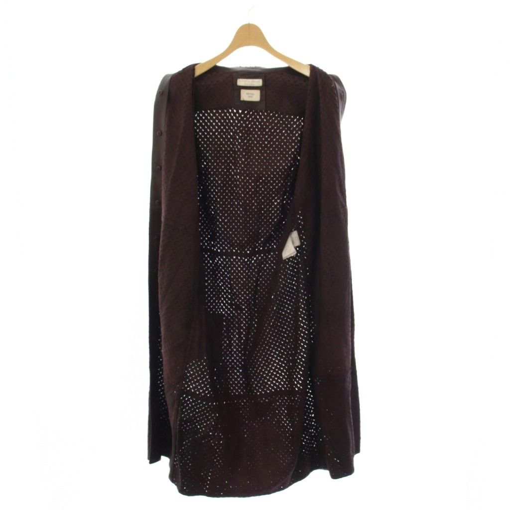 Bottega Veneta Laser Cut Leather Dress Shirt Long Sleeve Brown 38 — view 7