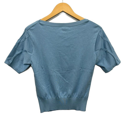 Hermes Short Sleeve Sweater S Light Blue Crew Neck Silk Blend L'instrvction 36 — view 2