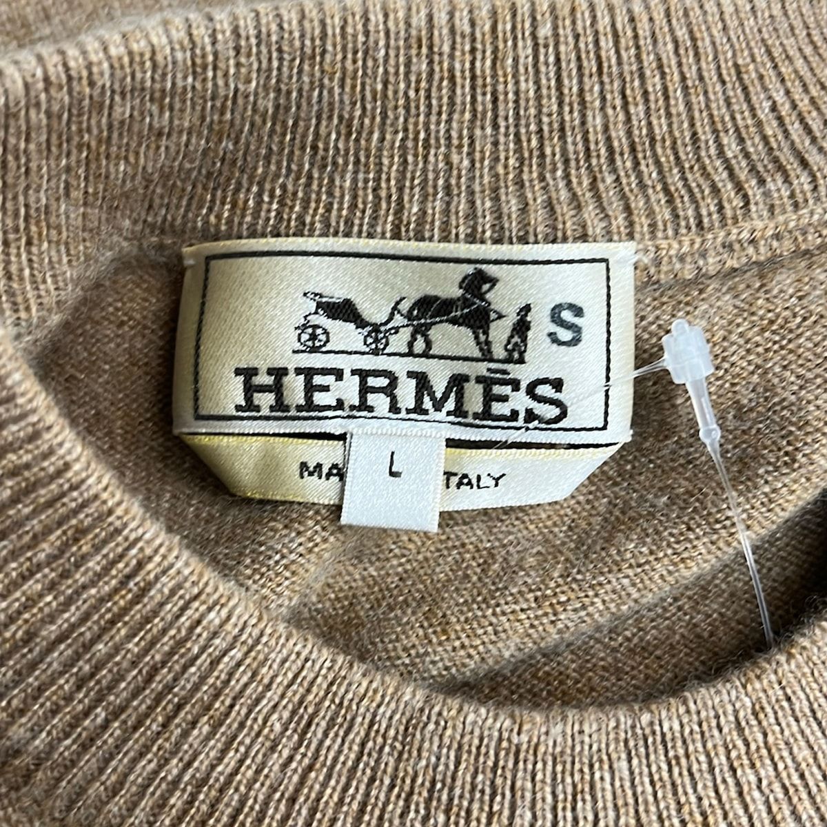 Hermes Long Sleeve Sweater Beige L — view 3