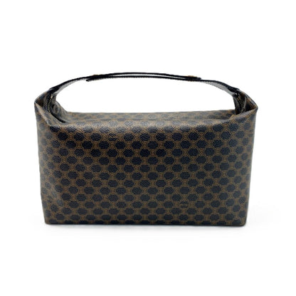 Celine Top Handle 2-Way Macadam Pattern Black Brown Handbag Gold — view 2