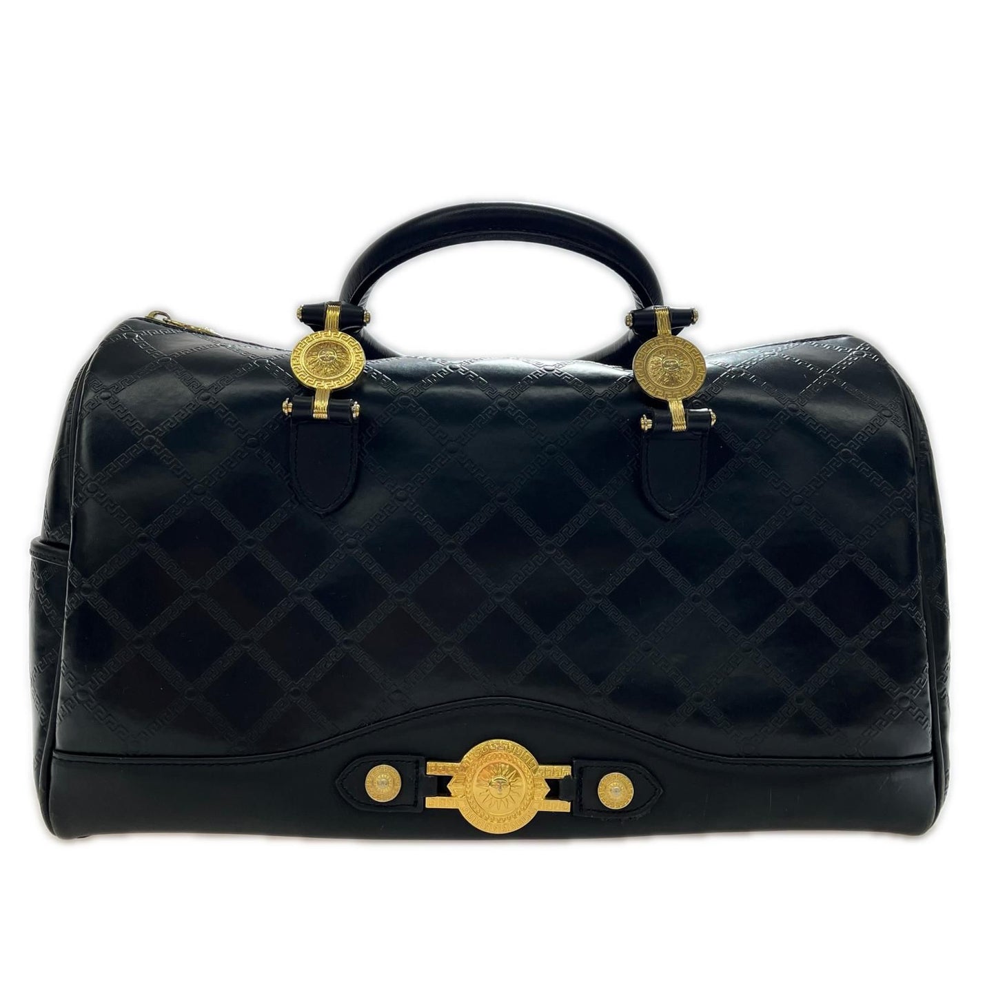 Versace Sunburst Black Mini Boston Corner Yes Travel Bag