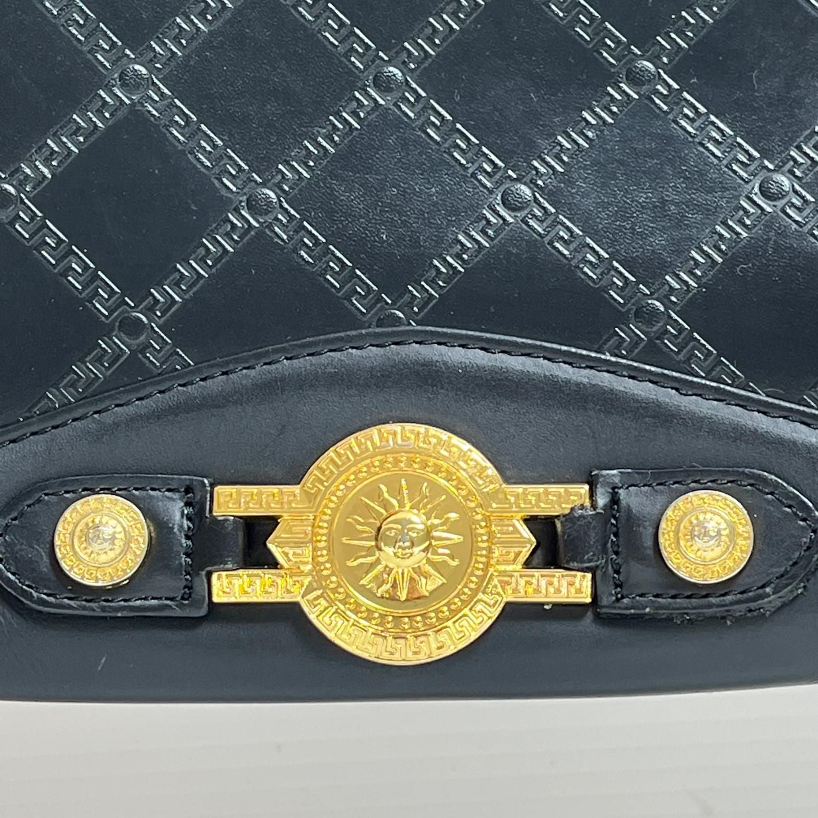 Versace Sunburst Black Mini Boston Corner Yes Travel Bag — view 8