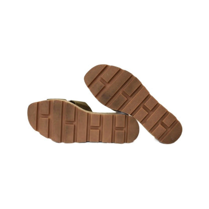 Hermes Eze Sandals H Logo Suede Cork Wedge Sole Thick Khaki Beige — view 5