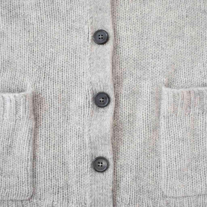 Celine Cardigan Cashmere Front Button Knit Sweater Gray L — view 5