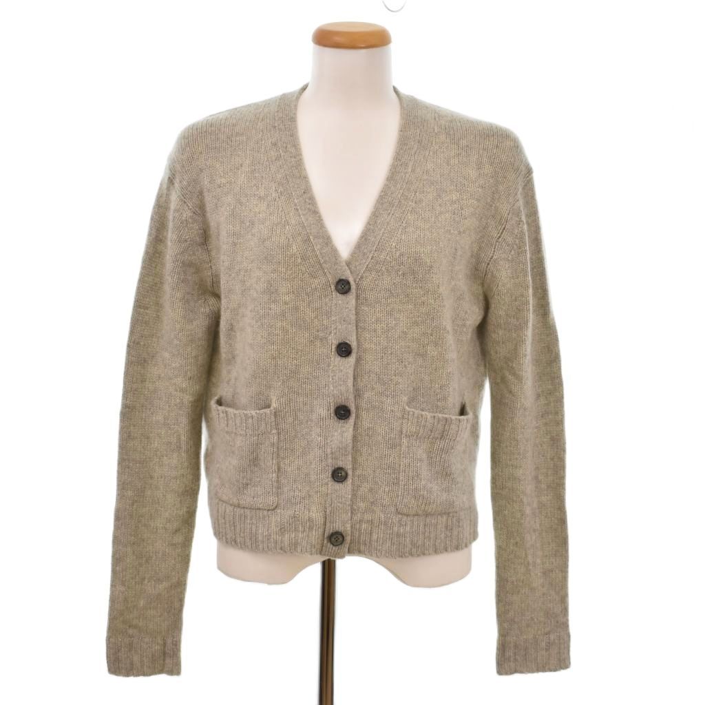 Celine Cardigan Cashmere Front Button Knit Sweater Gray L