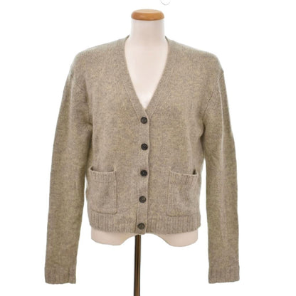 Celine Cardigan Cashmere Front Button Knit Sweater Gray L