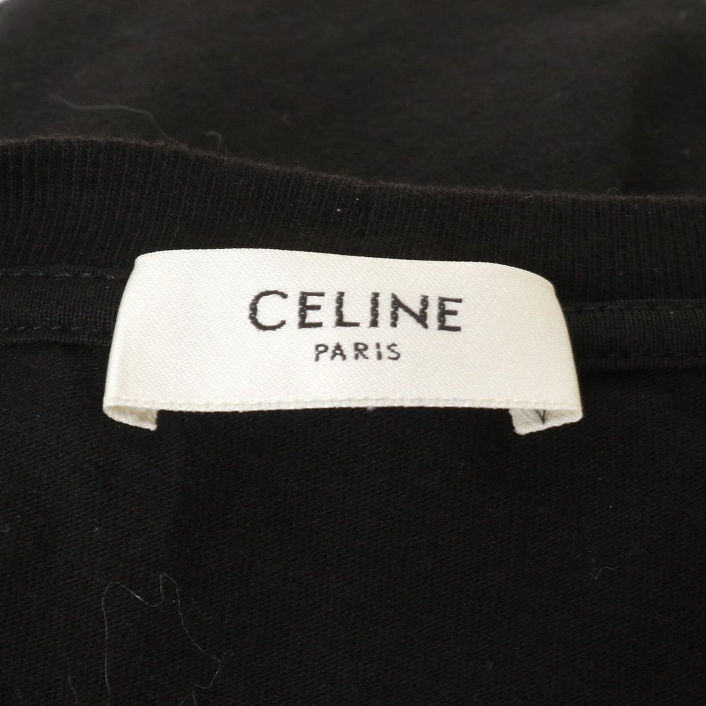 Celine Logo Short Sleeve T-Shirt Black Top L — view 6