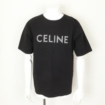 Celine Logo Short Sleeve T-Shirt Black Top L