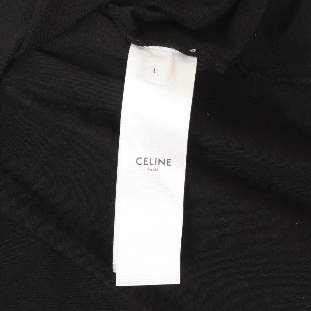 Celine Logo Short Sleeve T-Shirt Black Top L — view 7