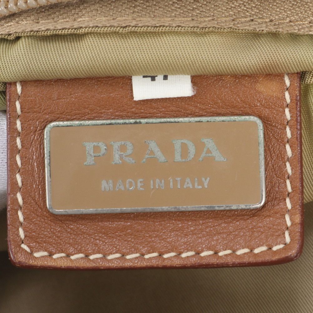Prada Tessuto Nylon Triangle Logo Leather Shoulder Bag Crossbody Messenger — view 8