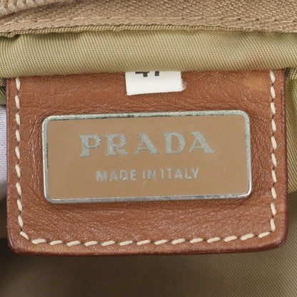 Prada Tessuto Nylon Triangle Logo Leather Shoulder Bag Crossbody Messenger — view 8