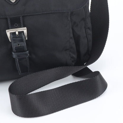 Prada White Tessuto Nylon Triangle Logo Leather Shoulder Bag Crossbody Messenger — view 2