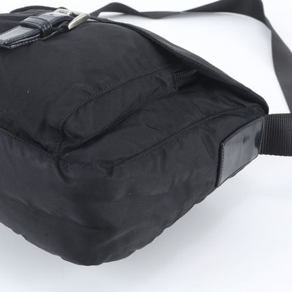 Prada White Tessuto Nylon Triangle Logo Leather Shoulder Bag Crossbody Messenger — view 4