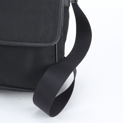 Prada White Tessuto Nylon Triangle Logo Leather Shoulder Bag Crossbody — view 2