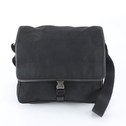 Prada White Tessuto Nylon Triangle Logo Leather Shoulder Bag Crossbody