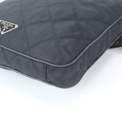 Prada Tessuto Nylon Quilted Triangle Logo Leather Shoulder Bag — view 5