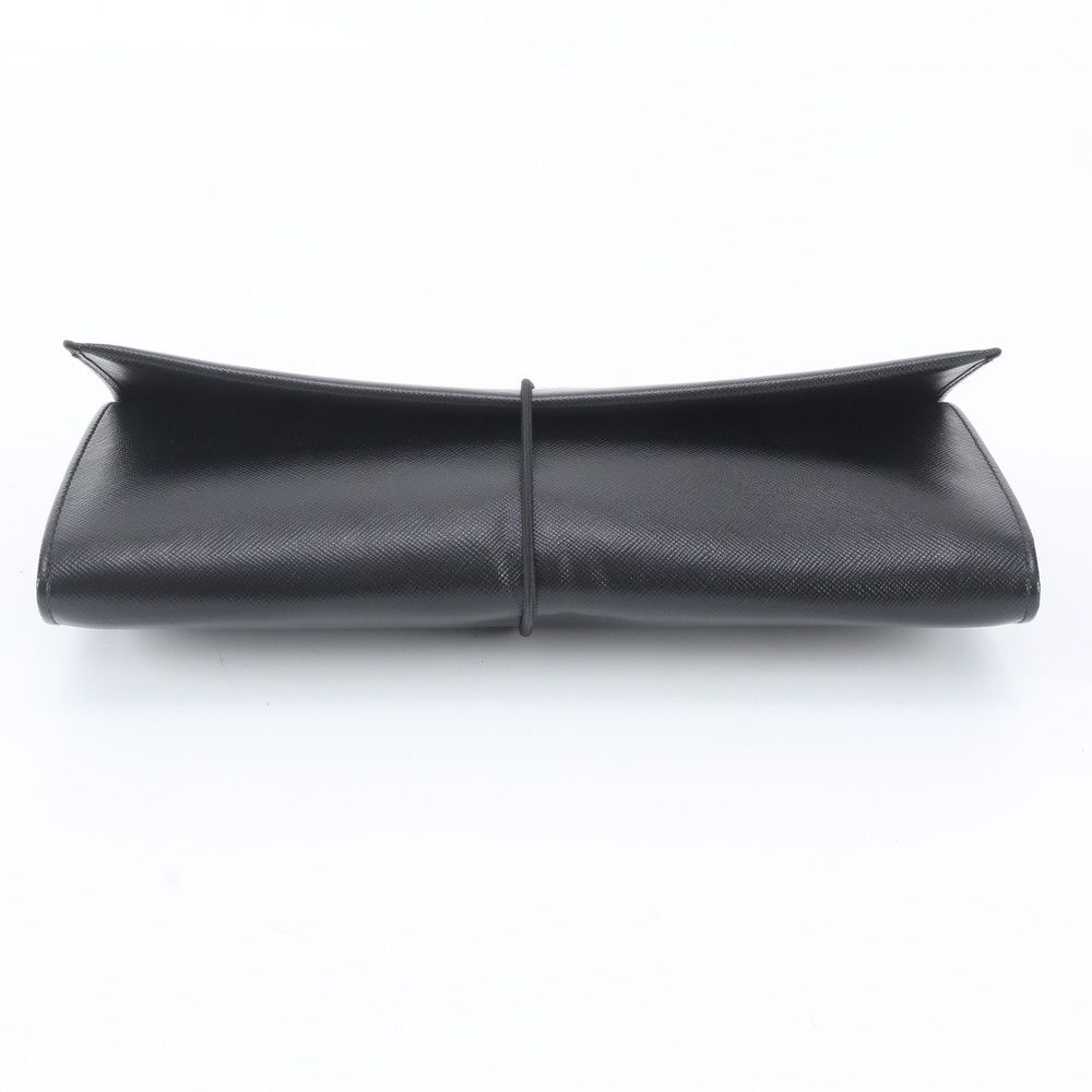 Prada Saffiano Leather Clutch Hand Second Pouch Black — view 4