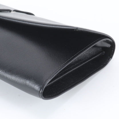 Prada Saffiano Leather Clutch Hand Second Pouch Black — view 3