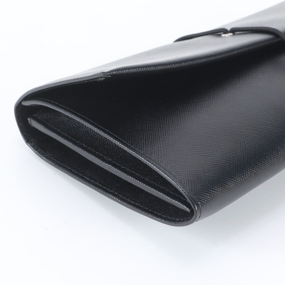 Prada Saffiano Leather Clutch Hand Second Pouch Black — view 5