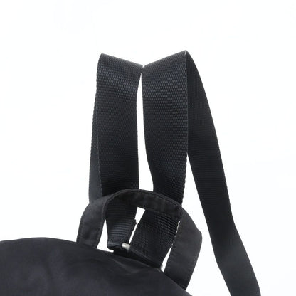 Prada Tessuto Nylon Triangle Logo Leather Backpack Black — view 2
