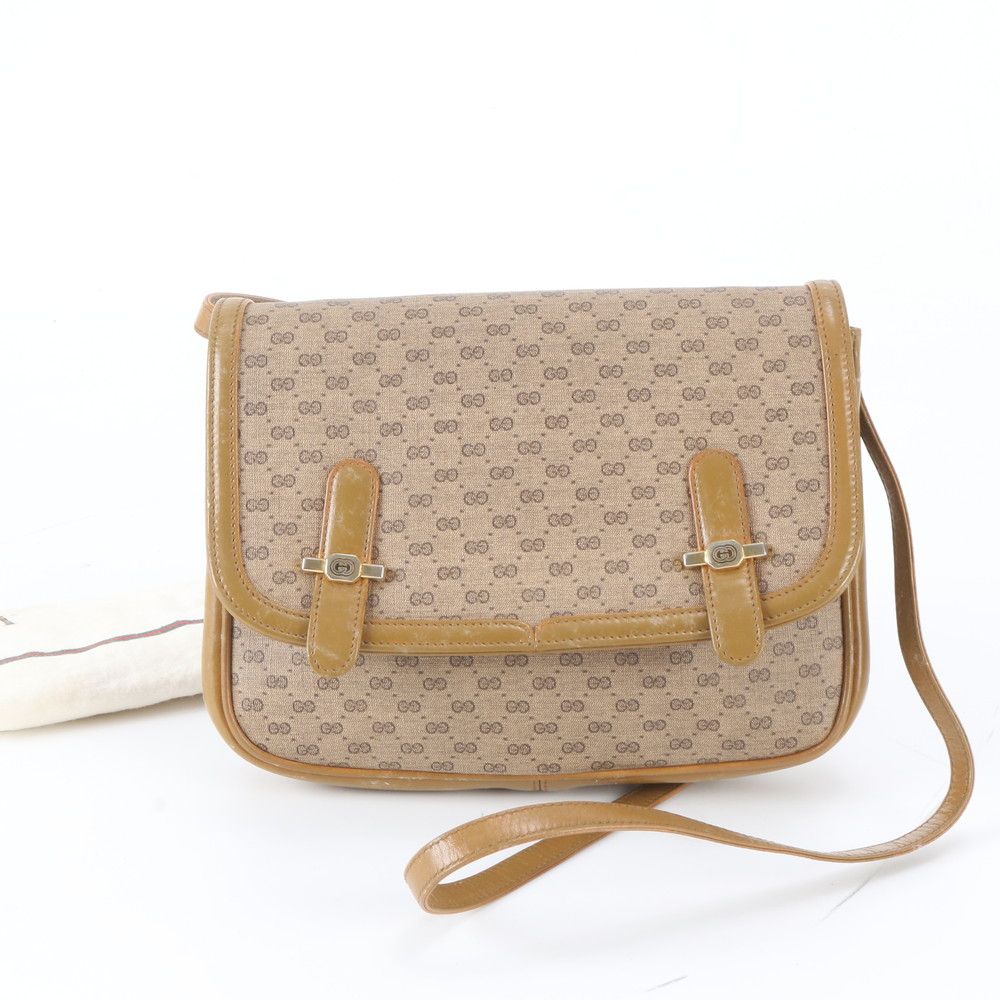 Gucci Micro GG Canvas Leather Shoulder Bag