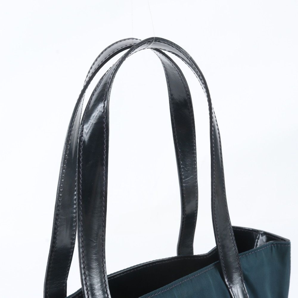 Prada White Tessuto Nylon Leather Tote Bag Shoulder Business Document — view 2