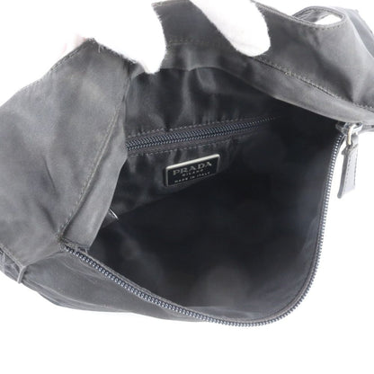 Prada White Tessuto Nylon Triangle Logo Leather Shoulder Bag Crossbody Messenger — view 8
