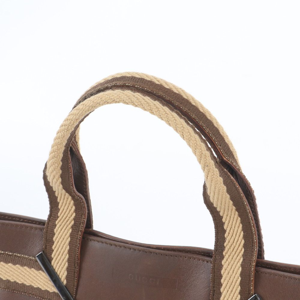 Gucci Leather Handbag Tote Brown — view 2