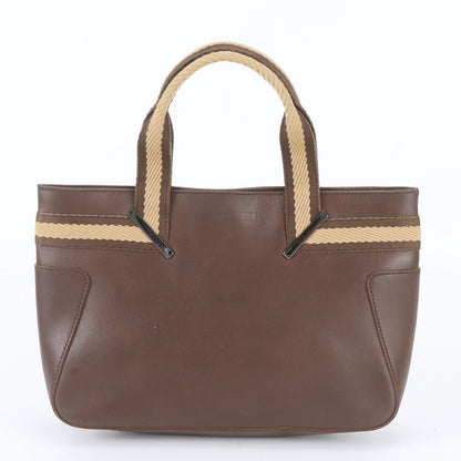 Gucci Leather Handbag Tote Brown