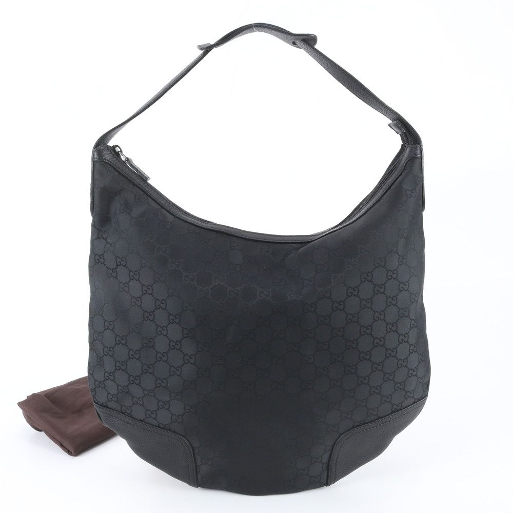 Gucci GG Nylon Leather Shoulder Bag Tote Hand