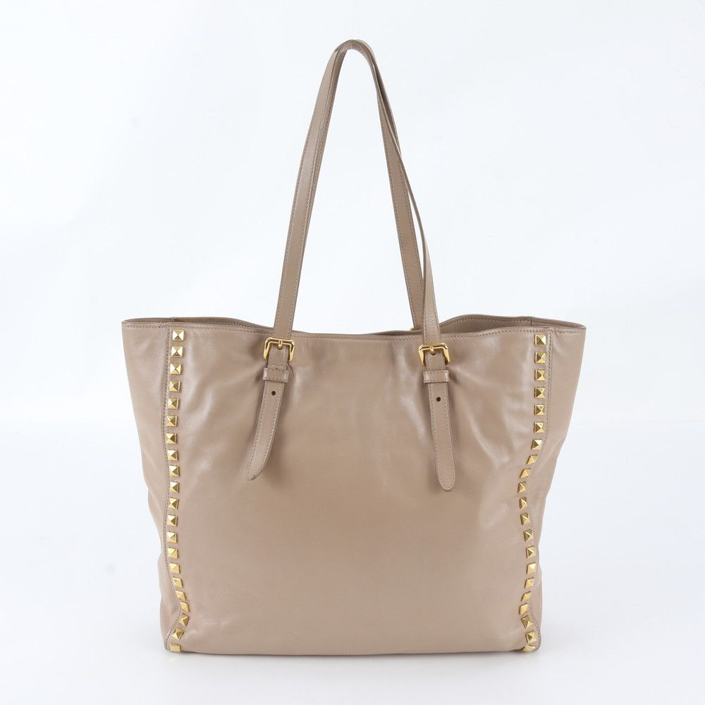 Miu Miu Studs Leather Tote Bag Shoulder Hand — view 3