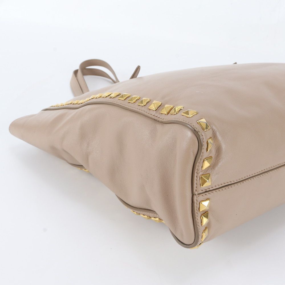 Miu Miu Studs Leather Tote Bag Shoulder Hand — view 6